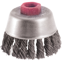 Knot Wire Cup Brushes - High Speed Small Grinder, 2-3/4" Dia. x 5/8"-11 Arbor BX653 | Caster Town