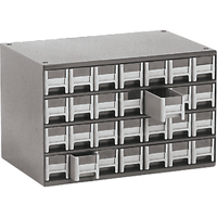 Modular Parts Cabinets, Steel, 28 Drawers, 17" x 10-9/16" x 2-2/16", Grey CA853 | Caster Town