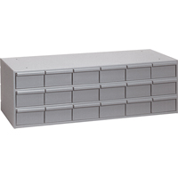 Industrial Drawer Cabinets, 18 Drawers, 33-3/4" W x 11-5/8" D x 10-7/8" H, Grey CA924 | Caster Town