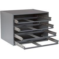 Compartment Box Cabinets, Steel, 4 Slots, 20" W x 15-3/4" D x 15" H, Grey CA965 | Caster Town