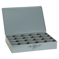 Compartment Scoop Boxes, Steel, 20 Slots, 18" W x 12" D x 3" H, Grey CA992 | Caster Town