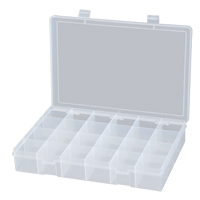 Compact Polypropylene Compartment Cases, 13-1/8" W x 9" D x 2-5/16" H, 24 Compartments CB505 | Caster Town