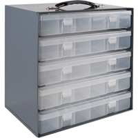 Compartment Box Cabinets, Steel, 5 Slots, 11-1/4" W x 6-3/4" D x 10-3/4" H, Grey CB631 | Caster Town
