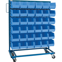 Single-Sided Mobile Bin Rack, Single-sided, 36 bins, 36" W x 16" D x 46-1/2" H CB650 | Caster Town
