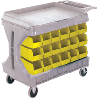 Pro Cart With Yellow Bins, Double-sided, 36 bins, 45-5/18" W x 24" D x 34-3/4" H CC832 | Caster Town