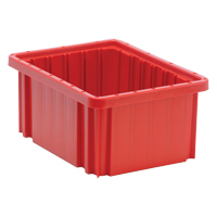 Divider Box<sup>®</sup> Containers, Plastic, 10.9" W x 8.3" D x 5" H, Red CC935 | Caster Town