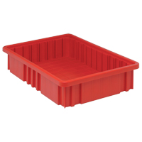 Divider Box<sup>®</sup> Containers, Plastic, 16.5" W x 10.9" D x 3.5" H, Red CC936 | Caster Town