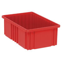 Divider Box<sup>®</sup> Containers, Plastic, 16.5" W x 10.9" D x 6" H, Red CC937 | Caster Town