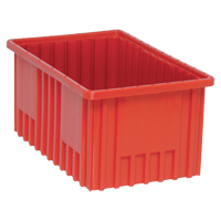 Divider Box<sup>®</sup> Containers, Plastic, 16.5" W x 10.9" D x 8" H, Red CC938 | Caster Town