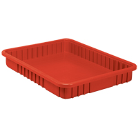 Divider Box<sup>®</sup> Containers, Plastic, 22.5" W x 17.5" D x 3" H, Red CC939 | Caster Town