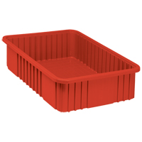 Divider Box<sup>®</sup> Containers, Plastic, 22.5" W x 17.5" D x 6" H, Red CC940 | Caster Town