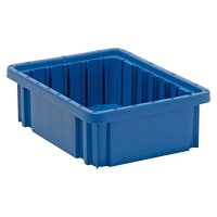 Divider Box<sup>®</sup> Containers, Plastic, 10.9" W x 8.3" D x 3.5" H, Blue CC946 | Caster Town