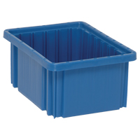 Divider Box<sup>®</sup> Containers, Plastic, 10.9" W x 8.3" D x 5" H, Blue CC947 | Caster Town