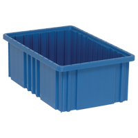 Divider Box<sup>®</sup> Containers, Plastic, 16.5" W x 10.9" D x 6" H, Blue CC949 | Caster Town