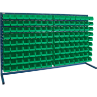 Louvered Rack with Bins, 144 Bins, 72" W x 15" D x 40" H CF365 | Caster Town