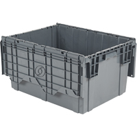 Flipak™ Polyethylene Plastic (PE) Distribution Containers, 27.9" x 20.9" x 15.2", Grey CF724 | Caster Town