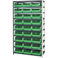 Shelving Unit with Stacking Bins, Steel, Magnum Bin, 650 lbs. Capacity, 42" W x 76" H x CF787 | Caster Town