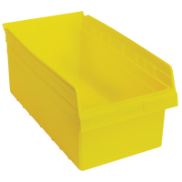 Store-Max Shelf Bins, 11-1/8" W x 8" H x 17-7/8" D, Yellow, 56 lbs. Capacity CF894 | Caster Town