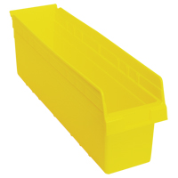Store-Max Shelf Bins, 6-5/8" W x 8" H x 23-5/8" D, Yellow, 68 lbs. Capacity CF902 | Caster Town