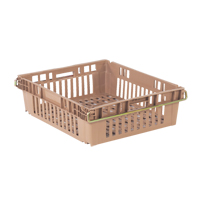 Agricultural Plastic Stack-N-Nest Container, 20.3" x 24" x 6.8", Beige CF926 | Caster Town