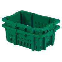 Food Handling Plastic Stack-N-Nest Container, 16" x 23.9" x 8.8", Green CF931 | Caster Town
