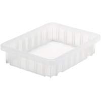 Divider Box<sup>®</sup> Container, Plastic, 10.875" W x 8.25" D x 2.5" H, Clear CF949 | Caster Town