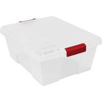Plastic Latch Container, 15.875" W x 21" D x 7.75" H, Clear CG054 | Caster Town