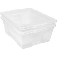 Plastic Latch Container, 15.875" W x 21" D x 7.75" H, Clear CG054 | Caster Town