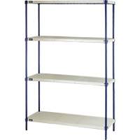 Wire Shelving Unit with Plastic Shelves, Wire Frame with Plastic Shelves, Boltless, 600 lbs. Capacity, 48" W x 72" H x 18" D CG079 | Caster Town