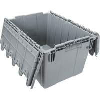 Flip Top Plastic Distribution Container, 21.65" x 15.5" x 12.5", Grey CG125 | Caster Town
