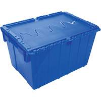 Flip Top Plastic Distribution Container, 21.65" x 15.5" x 12.5", Blue CG127 | Caster Town