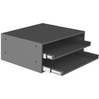 Large Slide Rack for Compartment Box Cabinets, Steel, 2 Slots, 20" W x 15-15/16" D x 8-3/16" H, Grey CG146 | Caster Town
