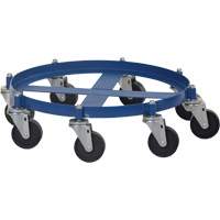 Octagon Drum Dolly, Steel, 2000 lbs. Capacity, 27-1/16" Diameter, Cast Iron Casters DC782 | Caster Town