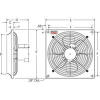 All Purpose Wall Fans, Commercial, 10" Dia., 2 Speeds EA376 | Caster Town