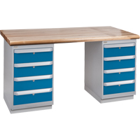 Pre-Designed Workbench, Dual Drawers, 2500 lbs. Cap., 60" W x 36" D, 34" H FG220 | Caster Town