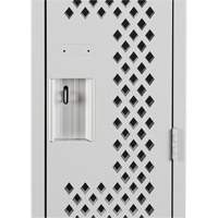 Clean Line™ Lockers, Bank of 2, 24" x 12" x 72", Steel, Grey, Rivet (Assembled), Perforated FK225 | Caster Town