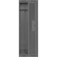 Clean Line™ Lockers, Bank of 2, 24" x 15" x 72", Steel, Charcoal, Rivet (Assembled), Perforated FK813 | Caster Town