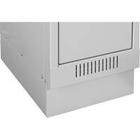 Clean Line™ Economy Lockers Recessed Base, 2 Banks, 4" H x 24" W x 18" D, Grey, Steel FJ671 | Caster Town