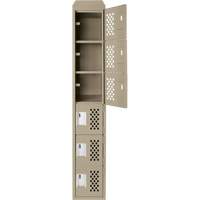 Assembled Lockerettes Clean Line™ Perforated Economy Lockers FJ580 | Caster Town