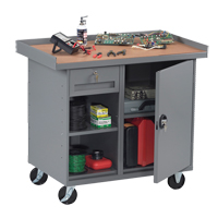 Mobile Workbench Cabinet, Laminate Surface FL652 | Caster Town
