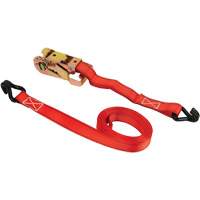 Ratcheting Tie-Down Strap, J-Hook, 1" W x 15' L, 600 lbs. (272 kg) Working Load Limit FLT767 | Caster Town