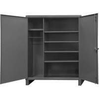 Extra Heavy-Duty Wardrobe Cabinet, Steel, 60" W x 24" D x 78" H, Grey FM020 | Caster Town