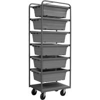 Mobile Tub Rack, Double-sided, 6 bins, 26" W x 18" D x 74" H FM025 | Caster Town