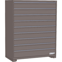 Modular Drawer Cabinet, 9 Drawers, 24" W x 24" D x 60" H, Grey FM465 | Caster Town