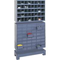 Modular Small Parts Storage Unit, Steel, 48 Drawers, 33-3/4" x 12-1/4" x 58-3/8", Grey FN377 | Caster Town