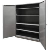 Storage Cabinet, Steel, 4 Shelves, 78" H x 48" W x 24" D, Grey FN427 | Caster Town