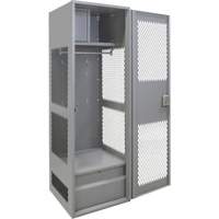 Gear Locker with Door, Steel, 24" W x 18" D x 72" H, Grey FN467 | Caster Town