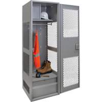 Gear Locker with Door, Steel, 24" W x 18" D x 72" H, Grey FN467 | Caster Town