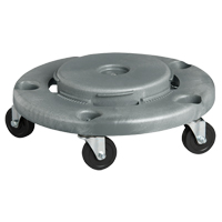 Waste Container Dolly, Polyethylene, Grey, Fits: 24" Dia. JI495 | Caster Town