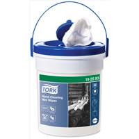 Hand Cleaning Wet Wipe Bucket, 58 Wipes, 10-3/5" x 10-3/5" JN624 | Caster Town